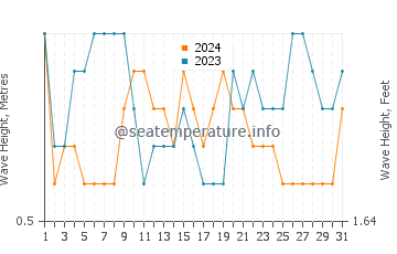 Waves height in Hitachi in July