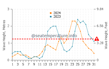 Waves height in Irirum in July