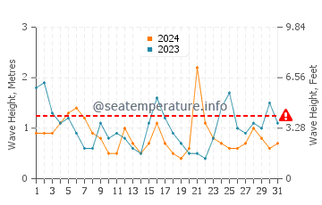 Altezza delle onde Mimizan Plage a luglio