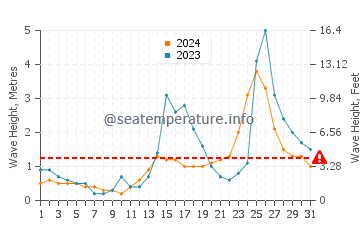 Waves height in Puro Pinget in July