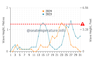Waves height in Roxas in July