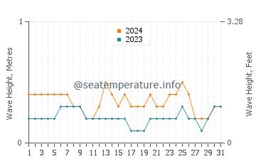 Waves height in Tomuk in July