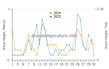Waves height in Adjara in August