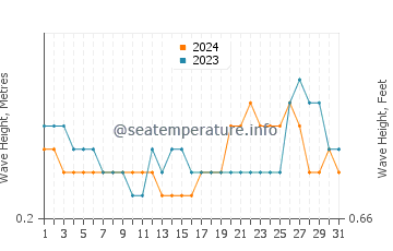 Waves height in Baler in August