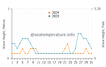 Waves height in Basiad in August