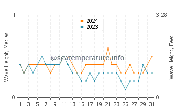 Waves height in Beypore in August