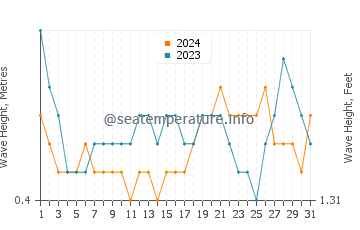 Waves height in Borongan in August
