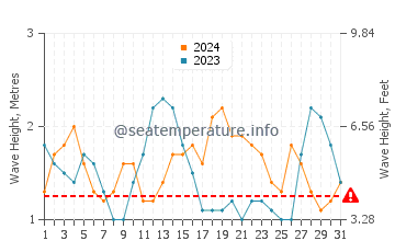 Waves height in Buenavista Del Norte in August