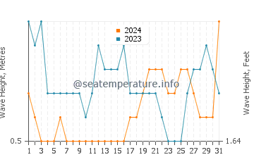 Waves height in Cagamotan in August