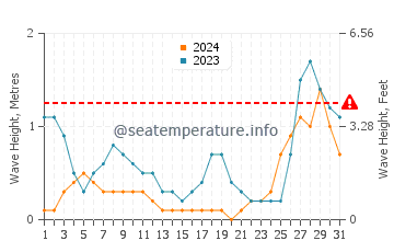 Waves height in Cagayancillo in August