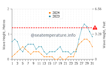 Waves height in Canroma in August