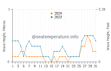 Waves height in Casian in August