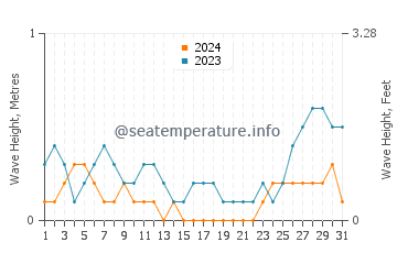 Waves height in Cawayan in August
