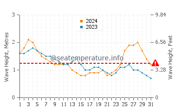 Waves height in Chinchani in August