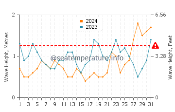 Waves height in Flinders in August
