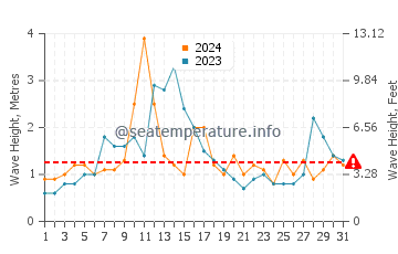 Waves height in Hachinohe in August