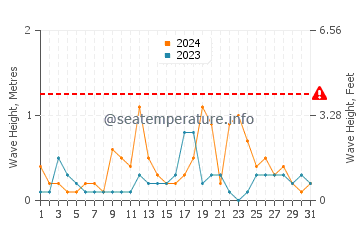 Waves height in Homer in August