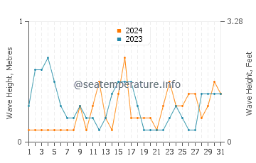 Waves height in Ichihara in August