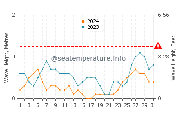 Waves height in Ichon in August