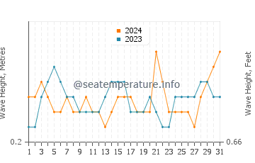Waves height in Kaleucagiz in August