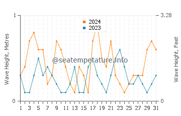 Waves height in Kish in August