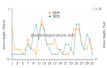 Waves height in Kvariati in August