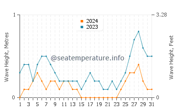 Waves height in Leyte in August