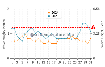 Waves height in Lingig in August