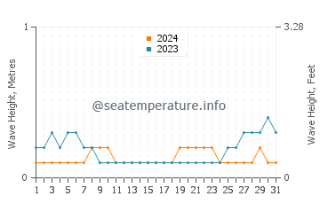Waves height in Maagnas in August