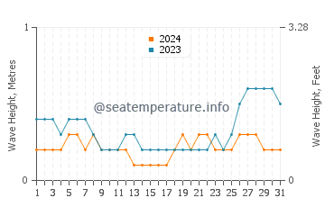 Waves height in Maslog in August
