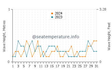 Waves height in Mugla in August