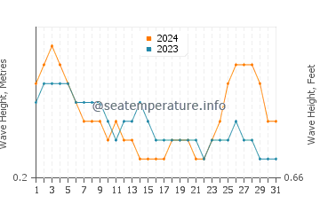 Waves height in Navi Mumbai in August
