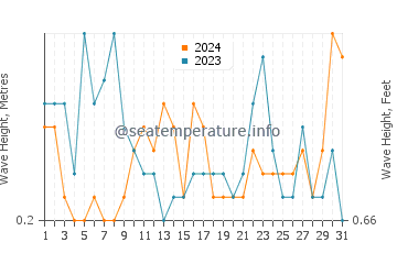 Waves height in Palmones in August