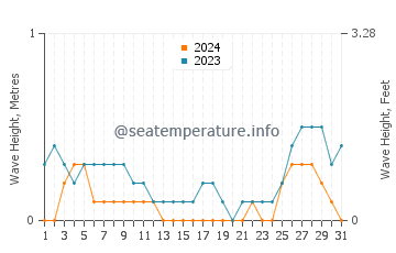 Waves height in Pinamungahan in August