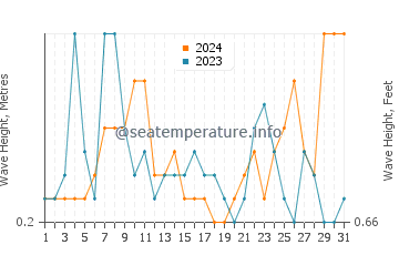 Waves height in Pozo del Esparto in August