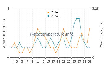 Waves height in Shalateen in August