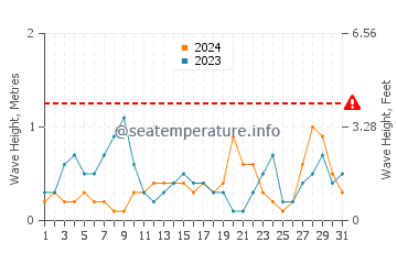 Waves height in Sinhyeon in August