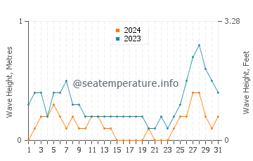 Waves height in Tapilon in August