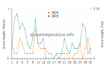 Waves height in Wanghai in August