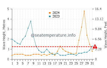 Waves height in Yakushima in August