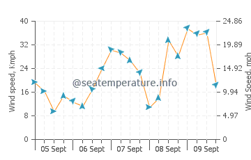Joss Bay wind speed and direction